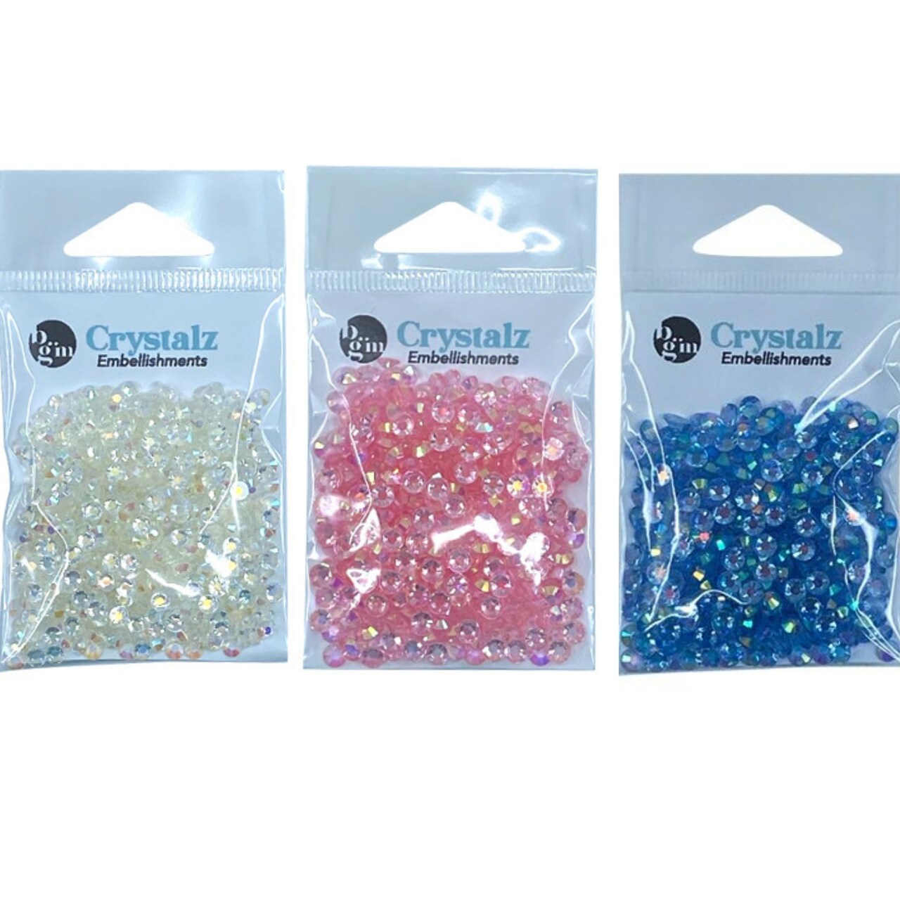Buttons Galore Crystalz Bundle of Iridescent Gems - 1200 Pieces - Baby Colors